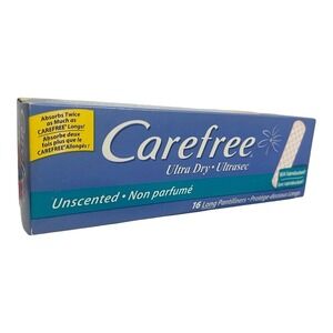 Vtg 2000 Carefree 16 Ultra Dry Long Unscented Pantyliners Feminine Pads New